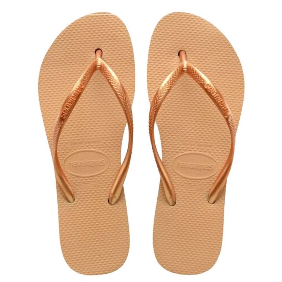 Donna HAVAIANAS Sandali E Infradito | Infradito Donna Slim Metallic Flatform 0570 Golden