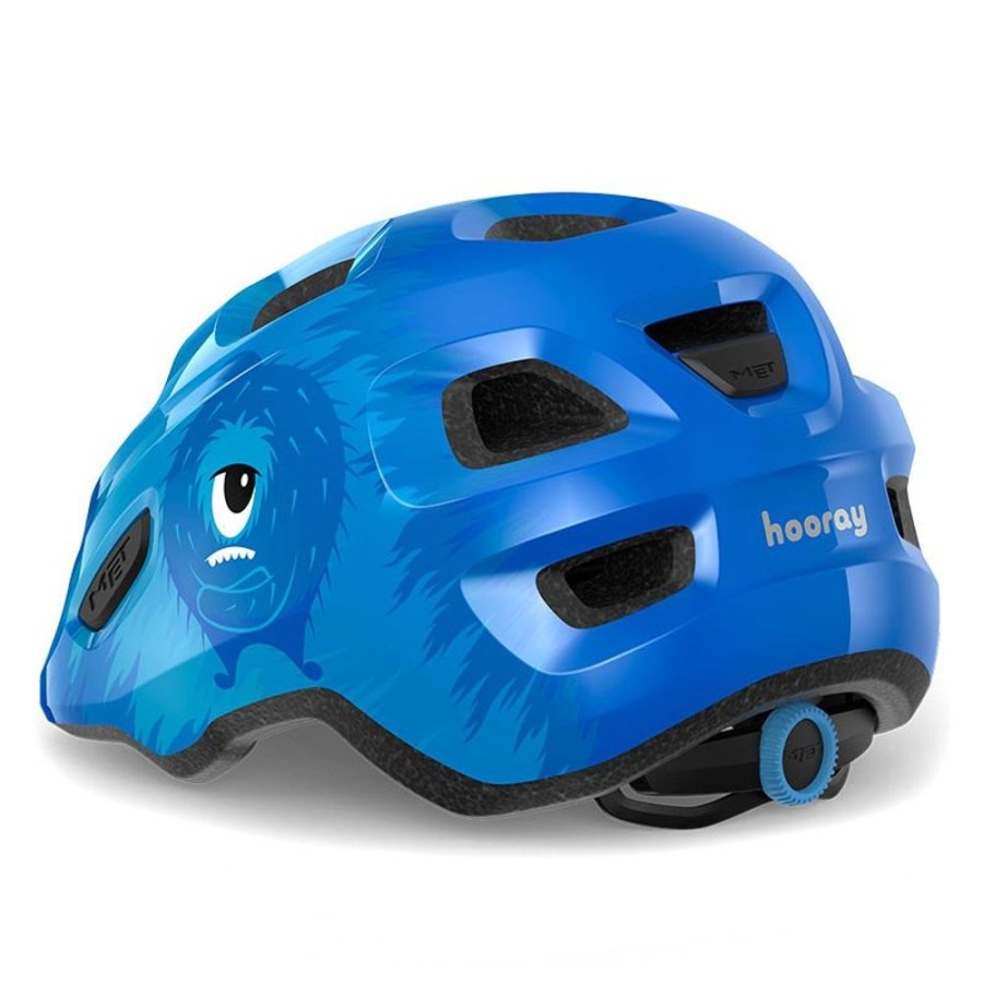 Bambini MET Ciclismo | Casco Bambino Hooray Blu Mostri Lucido