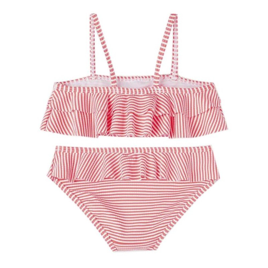 Bambini NAME.IT Costumi | Bikini Ragazza Striped Fiery Coral