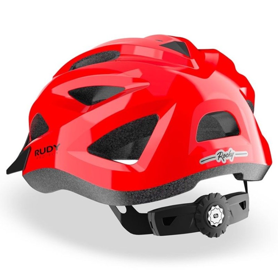 Bambini RUDY PROJECT Ciclismo | Casco Bambino Rocky Red (Shiny) + Frontino